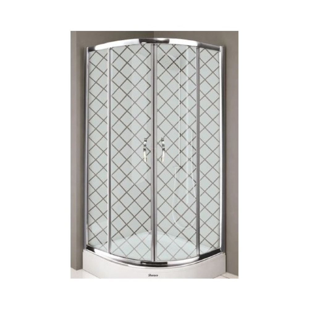 Nbm Duş Aktu -Desaş Duşakabin - 90 x 90 Oval - 5mm Temprli Cam - Parlak Alm. Profil - Baklava Desen - Tekne Hariçtir - Fırsat Ürünü - 90 x 90 x OVAL Duşakabin Fiyatı