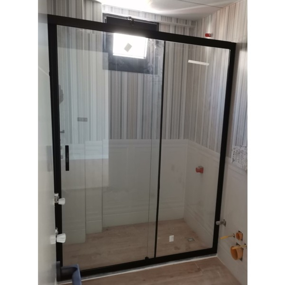 Nbm Iki Duvar Arası Siyah Çerçeveli 6mm Şeffaf H:190 Cm Duşakabin - 105 CM Duşakabin Fiyatı
