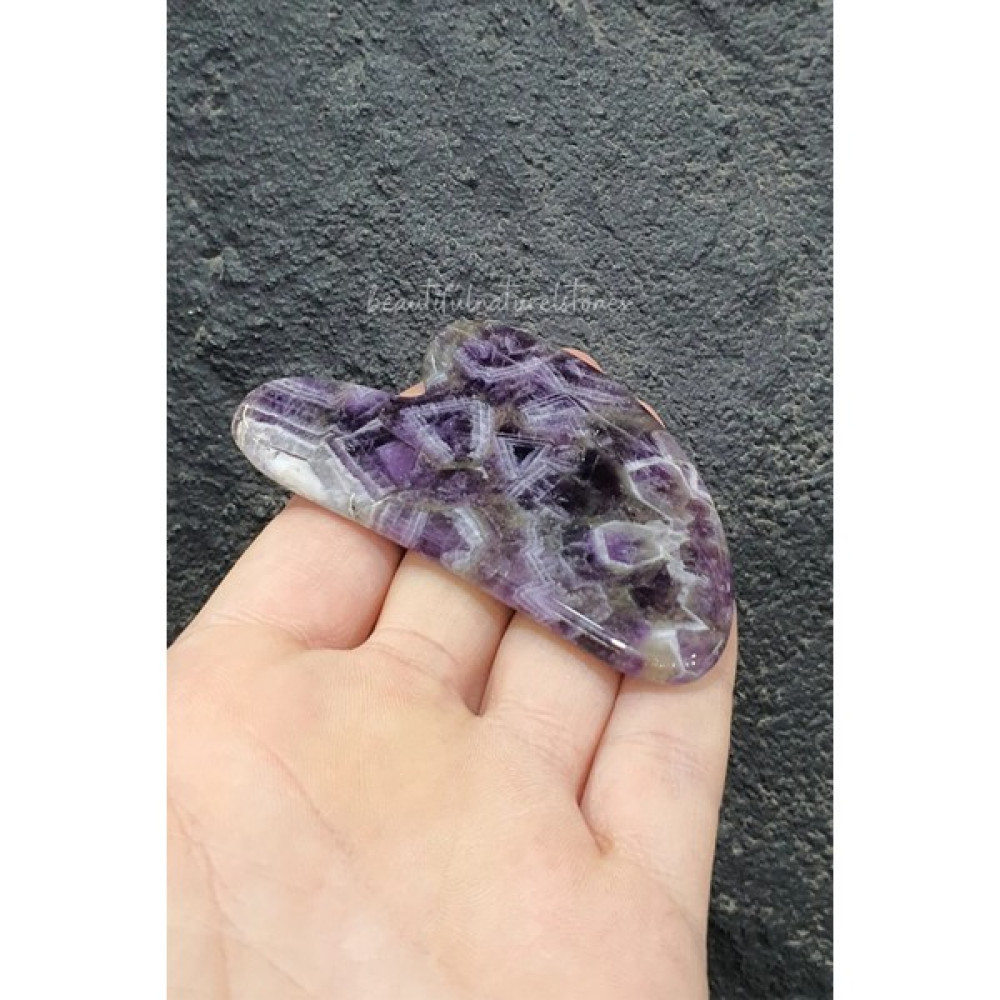 NBS Beautiful Naturel Stones Ametist Doğal Taşı Kalpli Gua Sha Masaj Taşı (%100 Gerçek Doğal Taş) - Mor Masaj Cihazları Fiyatı