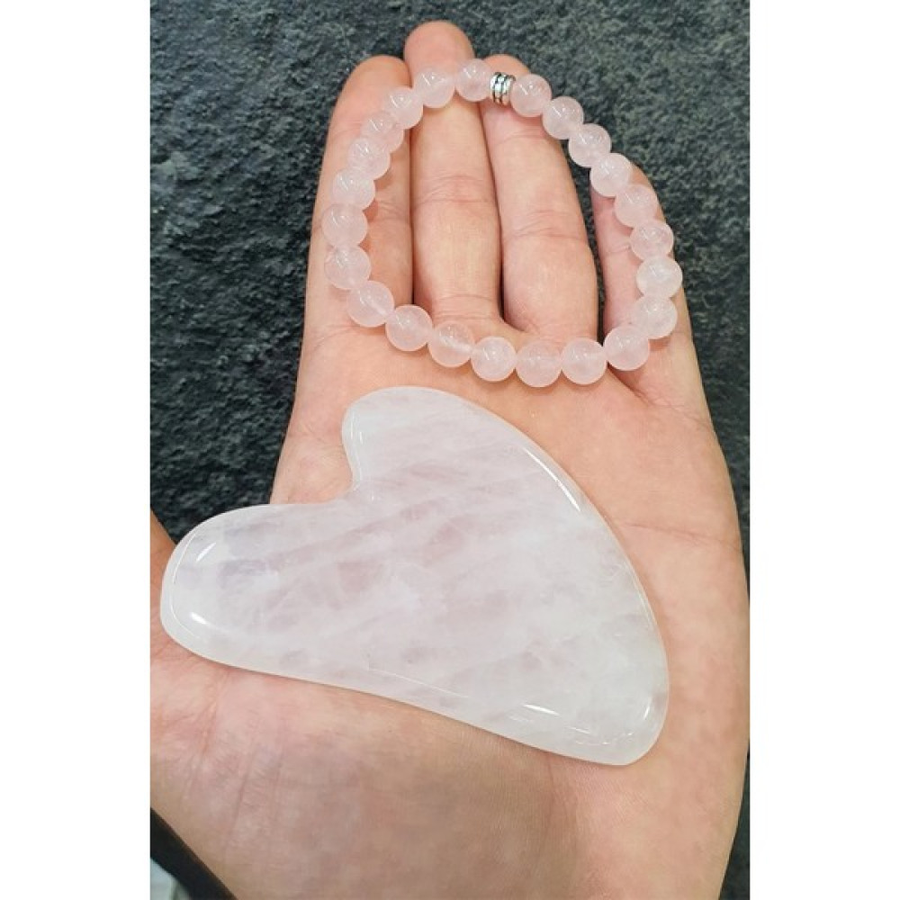 NBS Beautiful Naturel Stones Pembe Kuvars Doğaltaş Bileklik (Pembe Kuvars Gua Sha Armağan) 8 mm Oto Boyaları Fiyatı