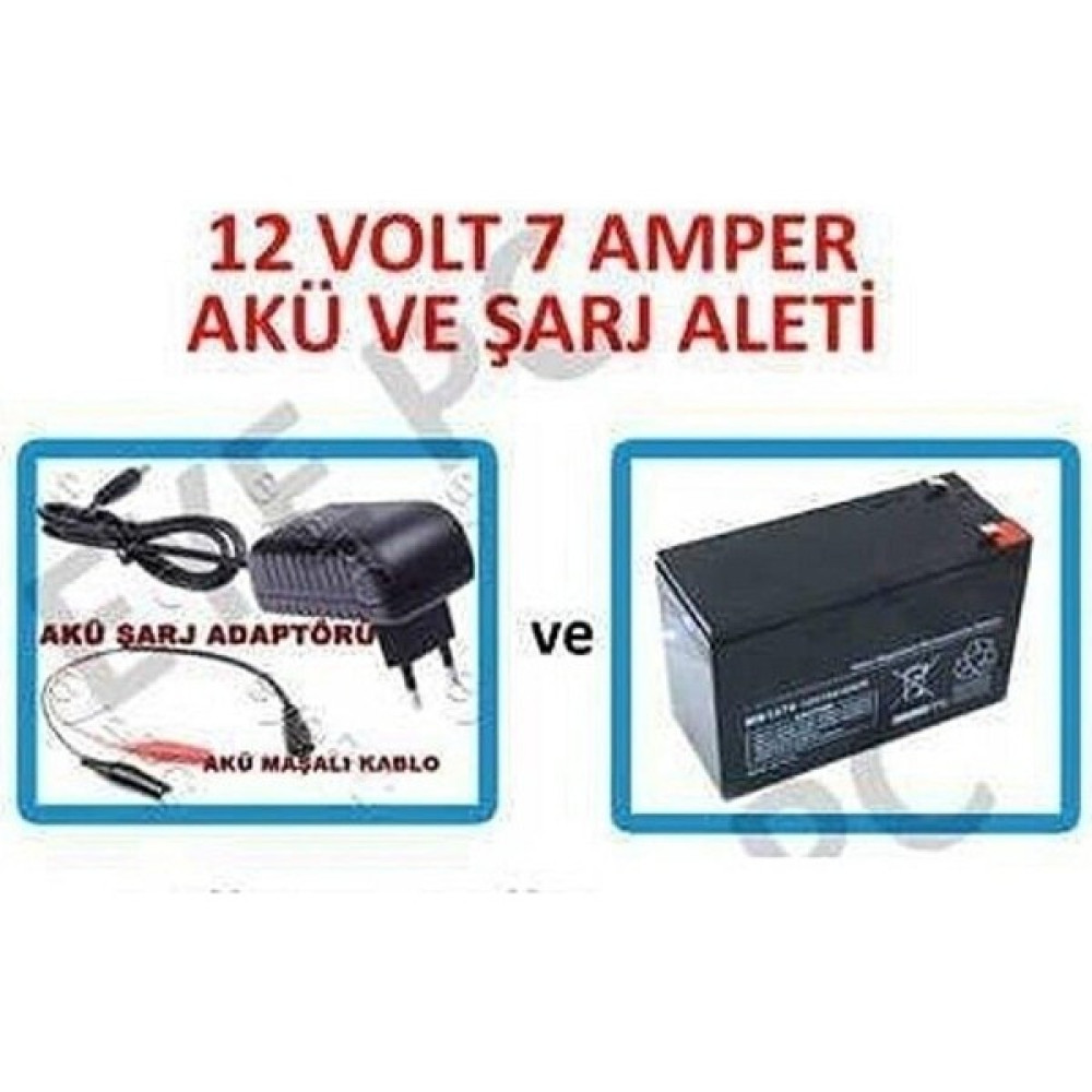 Ncpline 12V 7AH Akü + Adaptör 12 Volt 7 Amper Akü + Akü Şarj Cihazı Adaptörü Şarj Aleti Cihazı Akü Fiyatı