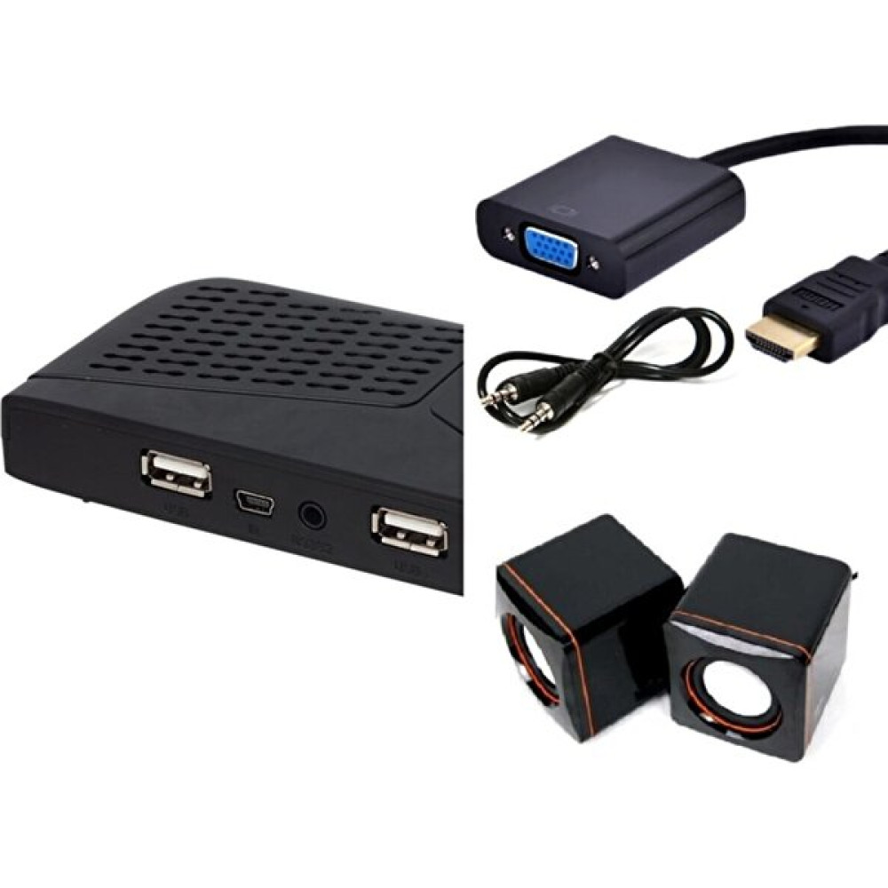 Ncpline Monitörü Tv Yapma Aparatı Hd Uydu ve Hdmı VGA Çevirici ve Hoparlör 3 Lü Set Uydu Alıcıları Fiyatı