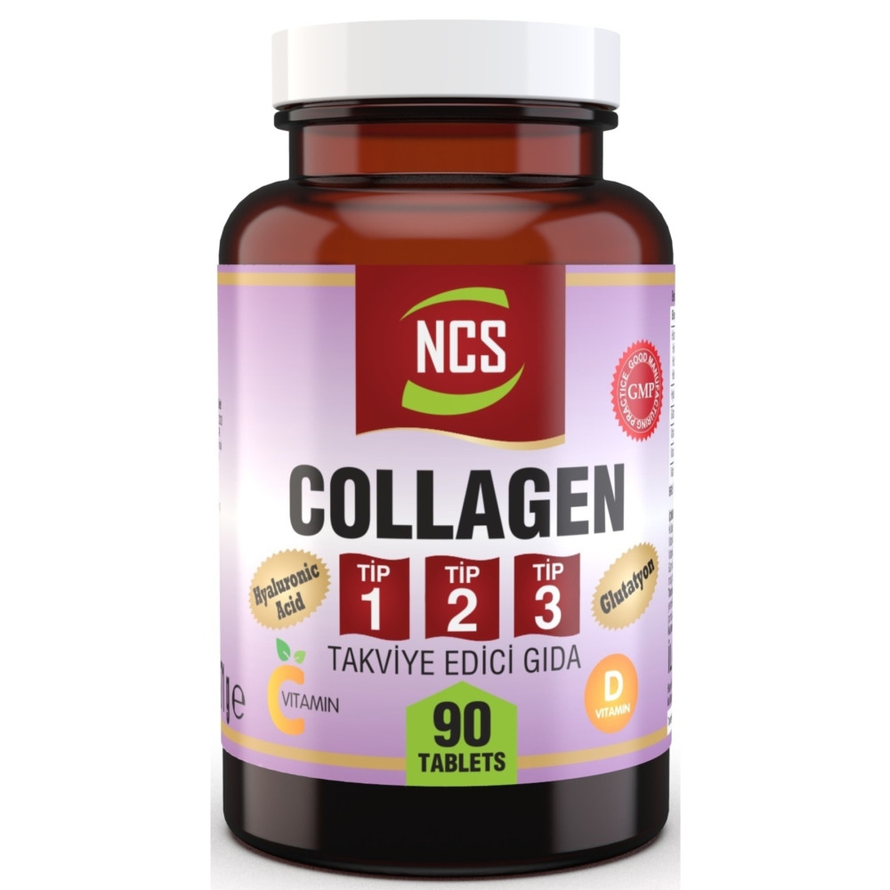 NCS 90 Tablet Hidrolize Collagen (kolajen) Type (tip) 1-2-3 Hyaluronic Acid Vitamin C Glutatyon Sağlık Fiyatı