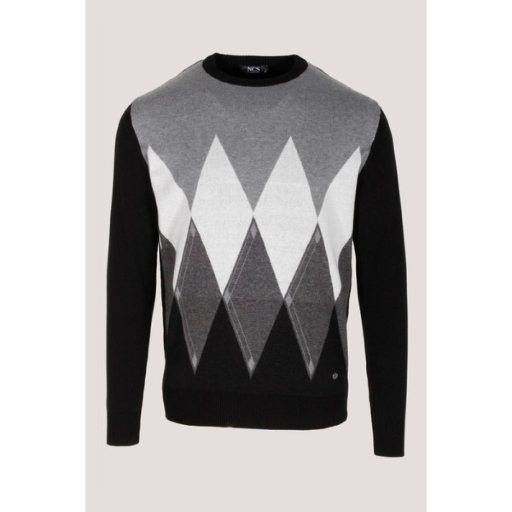 Ncs Erkek Triko Siyah Bisiklet Yaka Baklava Desenli Slim Fit Pamuklu Kazak Ncs 3727 Erkek Kazak & Süveter & Triko Fiyatı