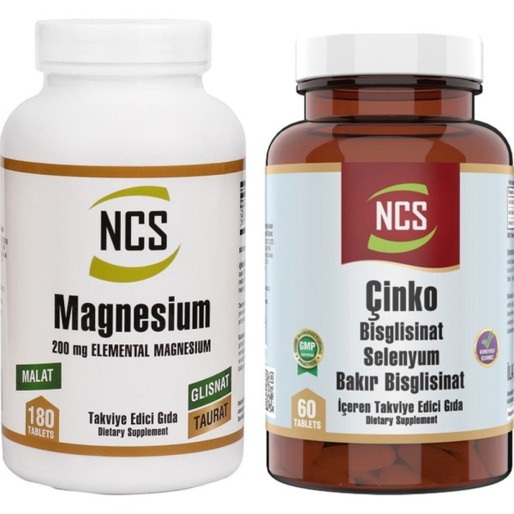 Ncs Magnesium 200 Mg Malat Taurat Glisinat & Çinko Bisglisinat & Bakır Selenium 60 Tablet Sporcu Besinleri Fiyatı