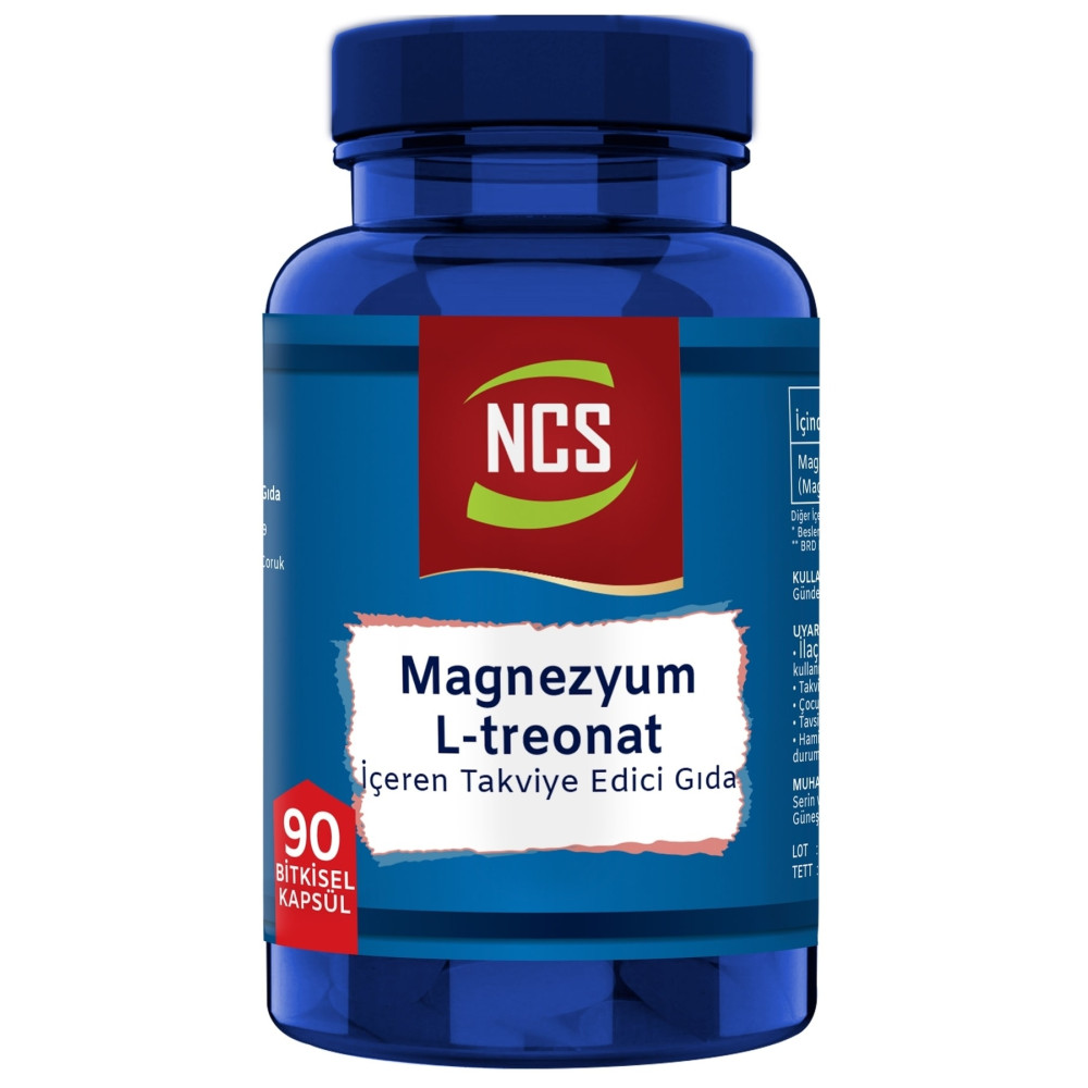 NCS Magnezyum Magnesium L-threonate Vejeteryan 90 Bitkisel Kapsül Magnezyum L-treonat Sağlık / Diyet Fiyatı