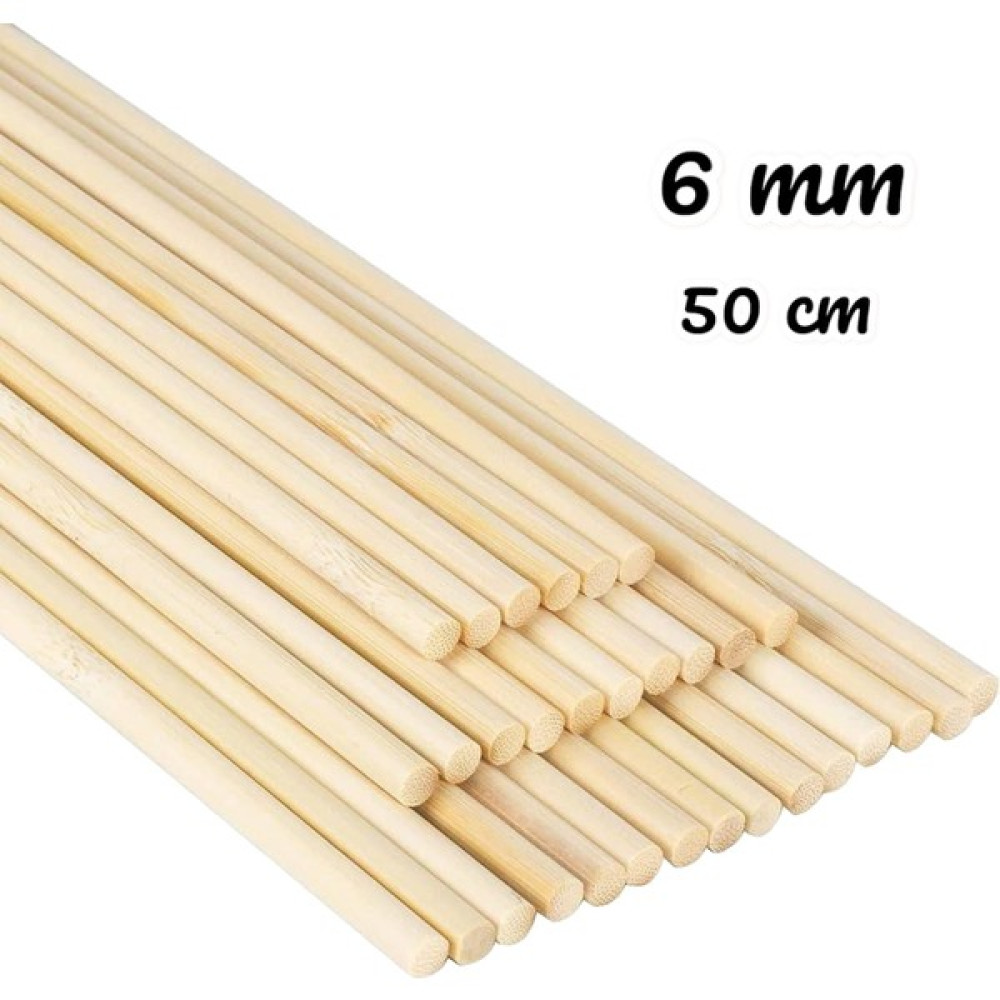 ncy Ahşap Bambu 50 cm 6 mm Çubuk 50 Adet Maket Fiyatı