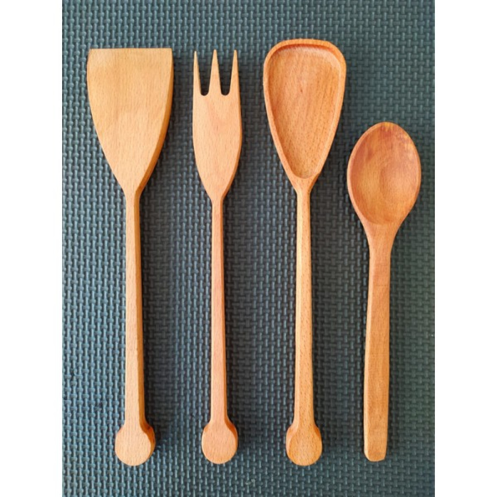 ncy Zeytin Zerafetinde Şimşir Sağlamlığında Fırınlanmış Kayın Spatula Kaşık Seti 4 Parça - Ahşap Çatal / Kaşık / Bıçak Takımları Fiyatı