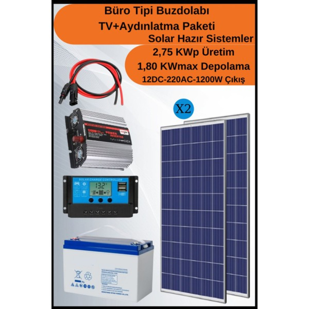 N&D Lighting Büro Tipi Buzdolabı+Tv+Aydınlatma Trenta Solar Paket 2,75KWP - Beyaz Oto, Bahçe, Yapı Market Fiyatı