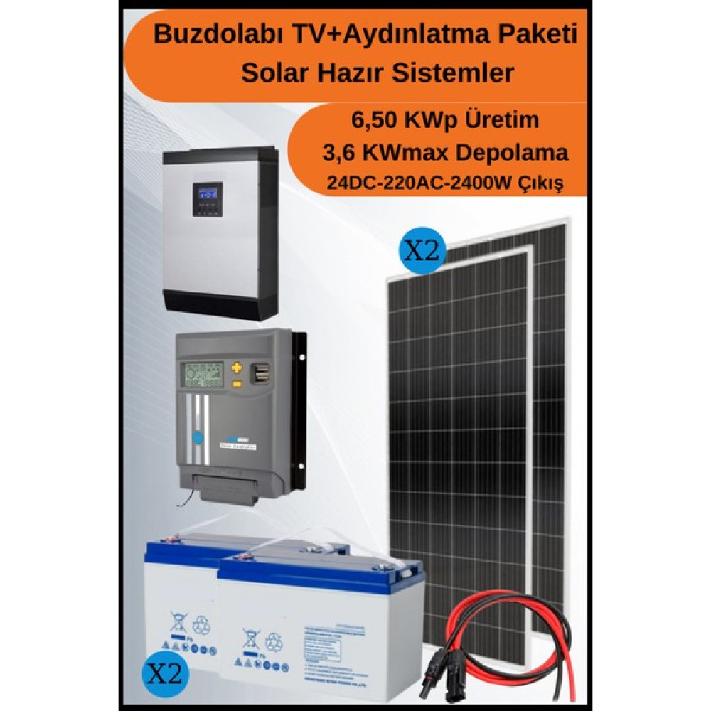 N&D Lighting Buzdolabı+Tv+Aydınlatma Maxi Mono Solar Paket 6,50KWP - Siyah Oto, Bahçe, Yapı Market Fiyatı