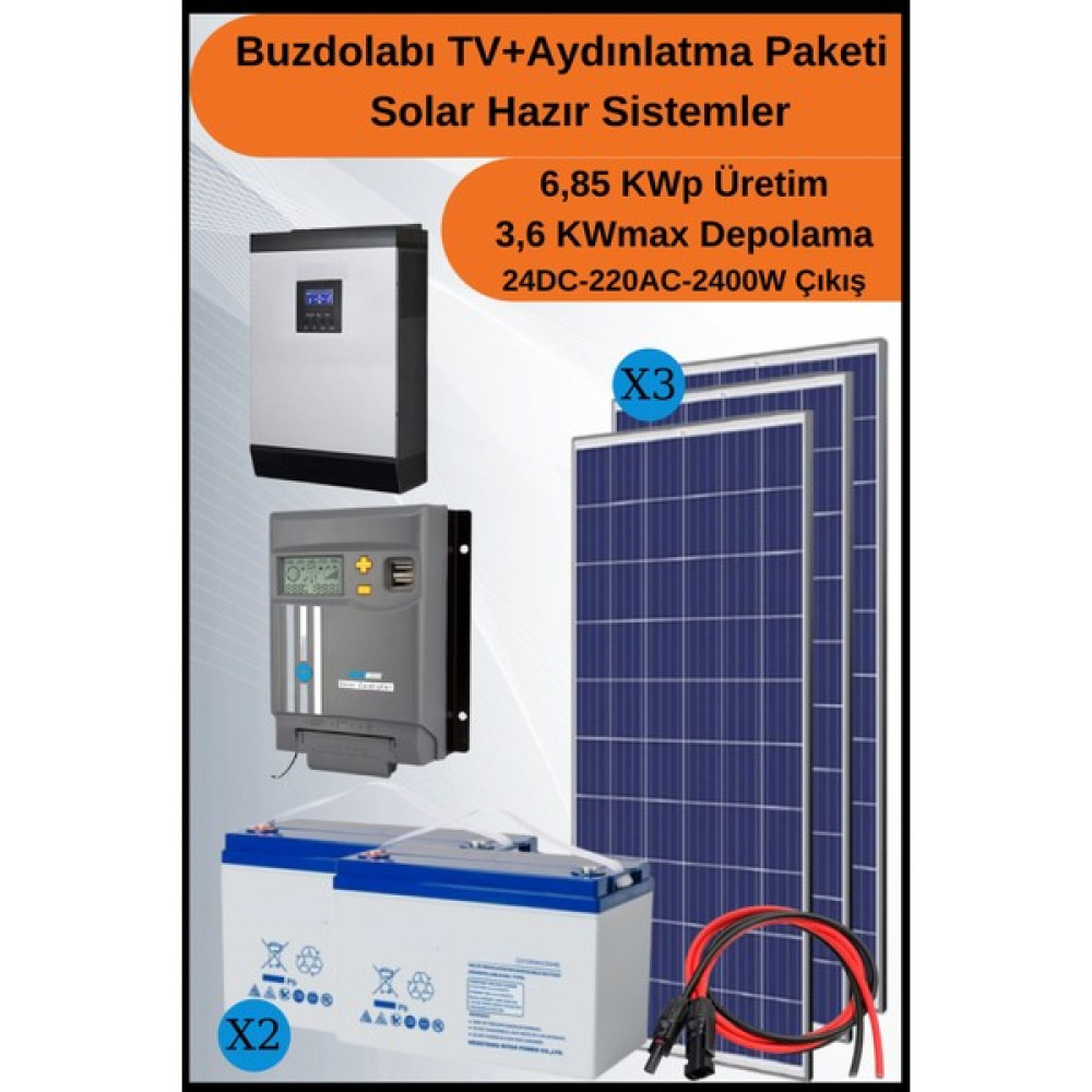 N&D Lighting Buzdolabı+Tv+Aydınlatma Maxi Solar Paket 6,85KWP - Beyaz Oto, Bahçe, Yapı Market Fiyatı