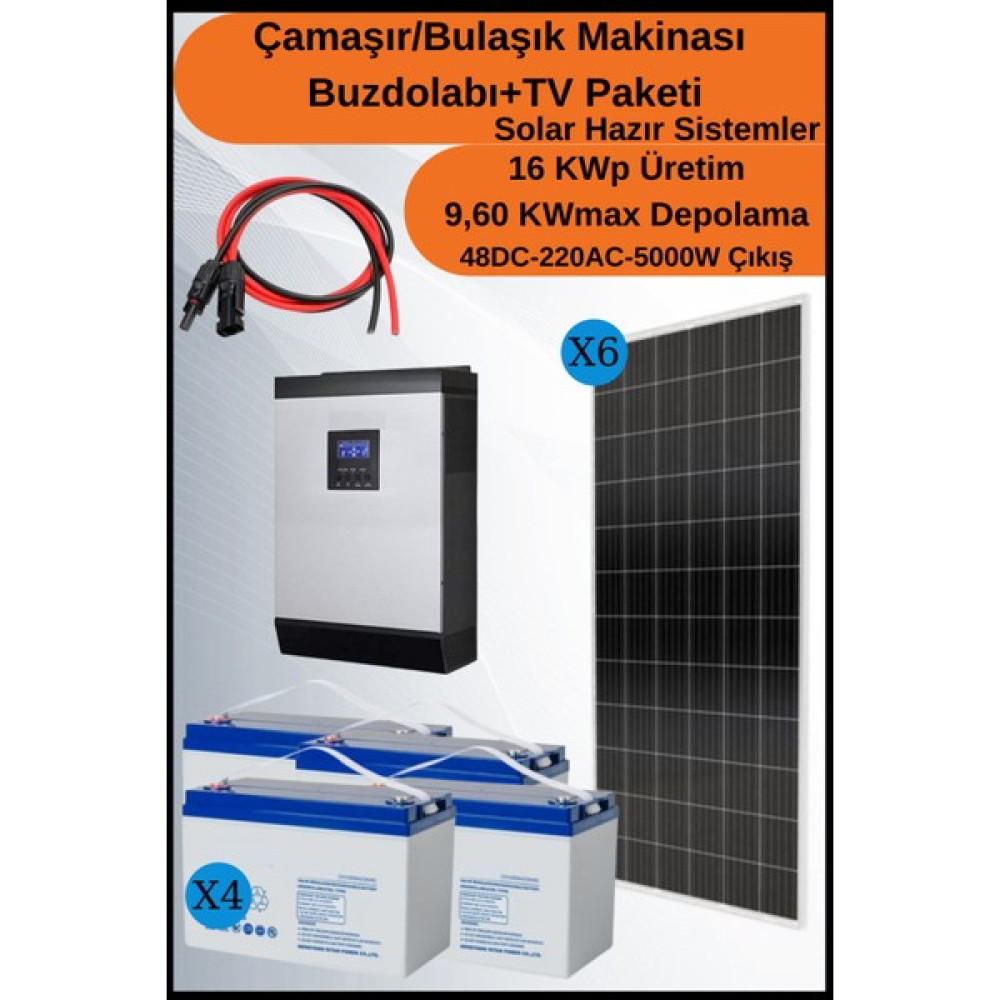N&D Lighting Çamaşır/bulaşık Mak.+Buzdolabı+Tv Venti Mono Solar Paket 16KWP - Siyah Oto, Bahçe, Yapı Market Fiyatı