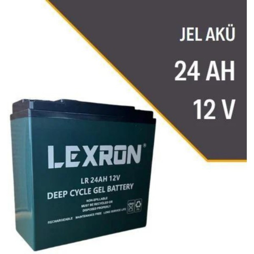 N&D Lighting Lexron 12 Volt 24AH Amper Solar Sistem ve Elektrikli Araç Jel Akü Akü Fiyatı