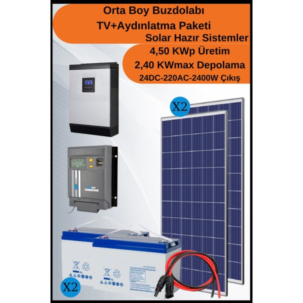N&D Lighting Orta Boy Buzdolabı+Tv+Aydınlatma Maxi Solar Paket 4,50KWP - Beyaz Oto, Bahçe, Yapı Market Fiyatı