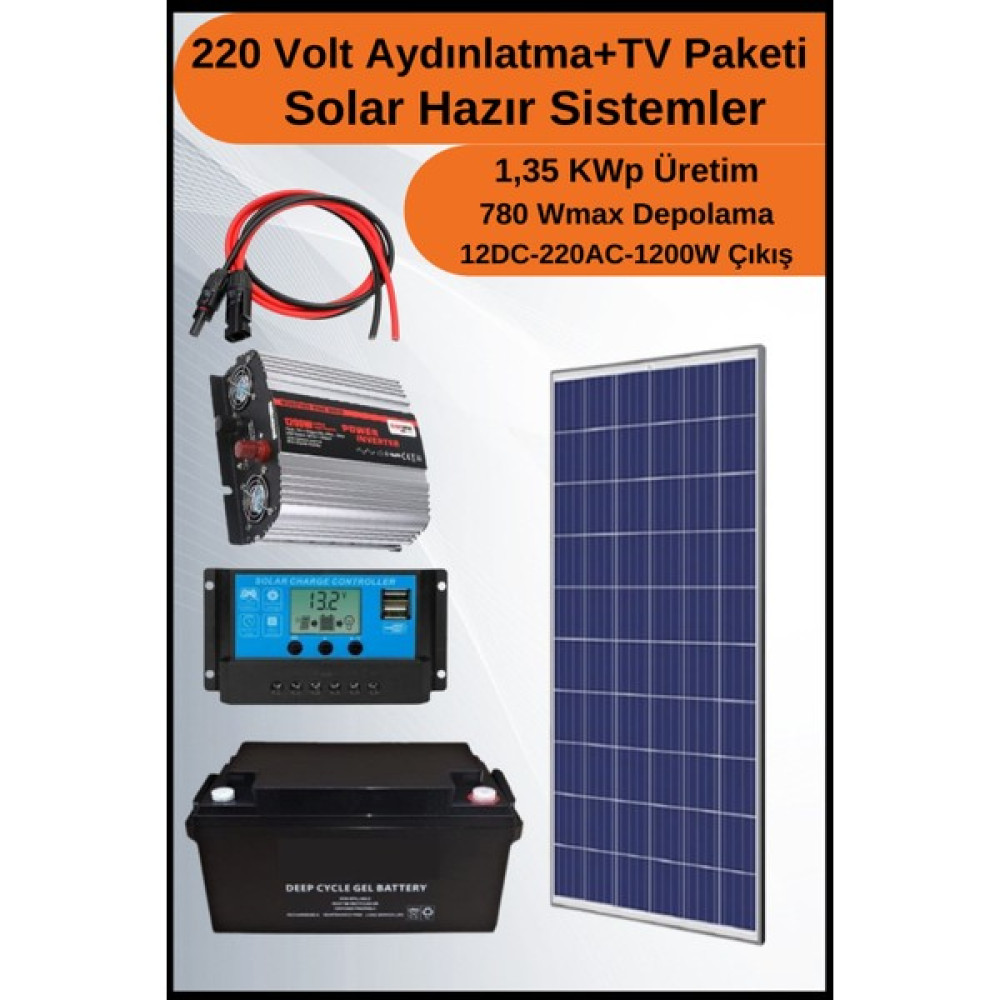 N&D Lighting Tv+Aydınlatma Venti Solar Paket 220 Volt -1,35KWP - Beyaz Oto, Bahçe, Yapı Market Fiyatı