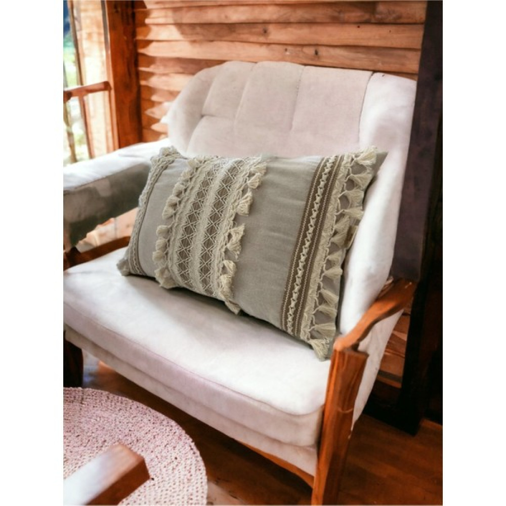 NDC Home Bej Kahverengi Dantelli Üçlü Kırlent Kırlent Kılıfı 35X55 - 35 x 55 cm Kırlent / Mobilya Yastığı Fiyatı