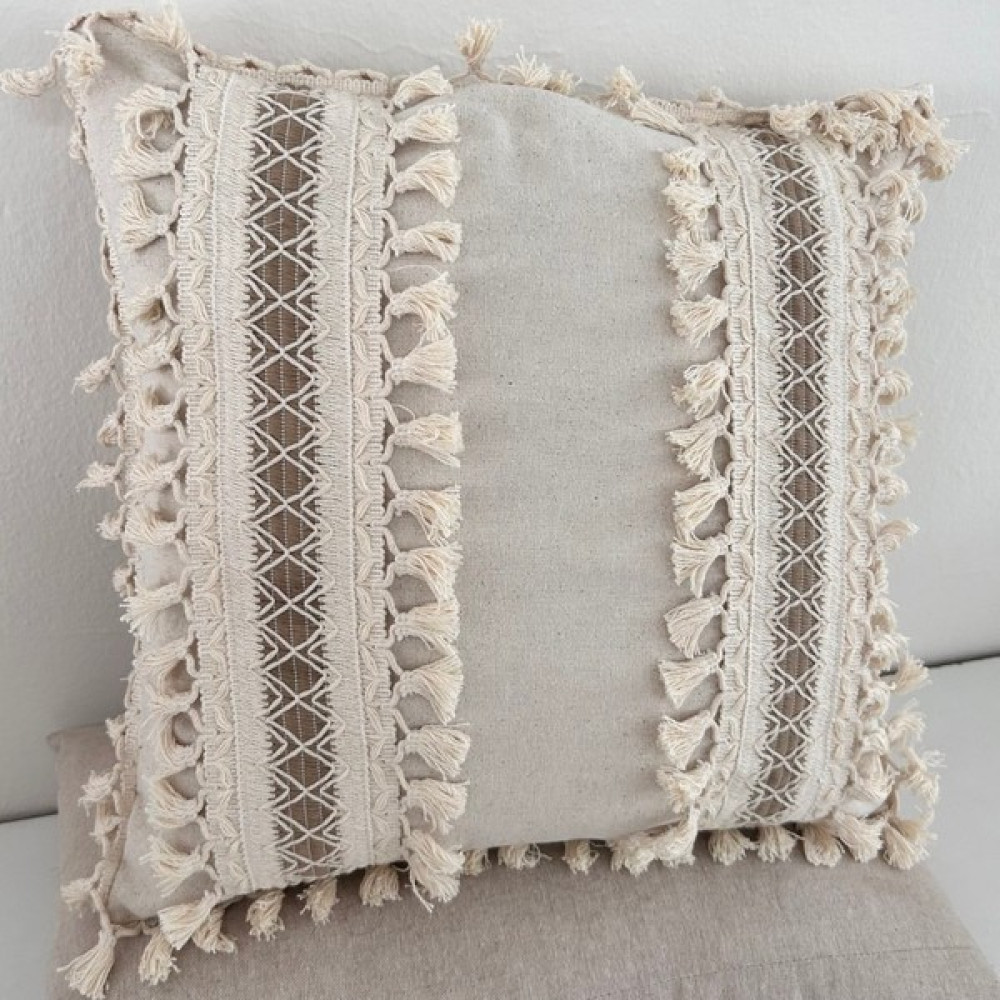 NDC Home Kalın Dantel Ponponlu Krem Kırlent Kırlent Kılıfı 43 x 43 cm Kırlent / Mobilya Yastığı Fiyatı