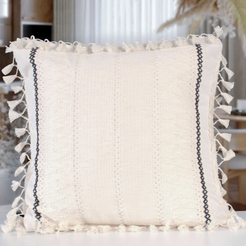 NDC Home Özel Tasarım Tekli Keten Krem Kırlent Kılıfı - 43 x 43 cm Kırlent / Mobilya Yastığı Fiyatı