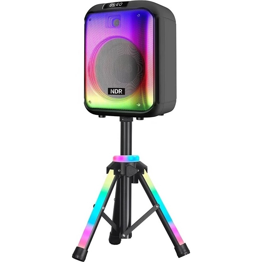 NDR-102B Full Rgb Işıklı Sahne Ayaklı 12 Inç 40 Watt Taşınabilir Kablosuz Mikrofonlu Hoparlör Ses Sistemi Stüdyo Mikrofonu Fiyatı