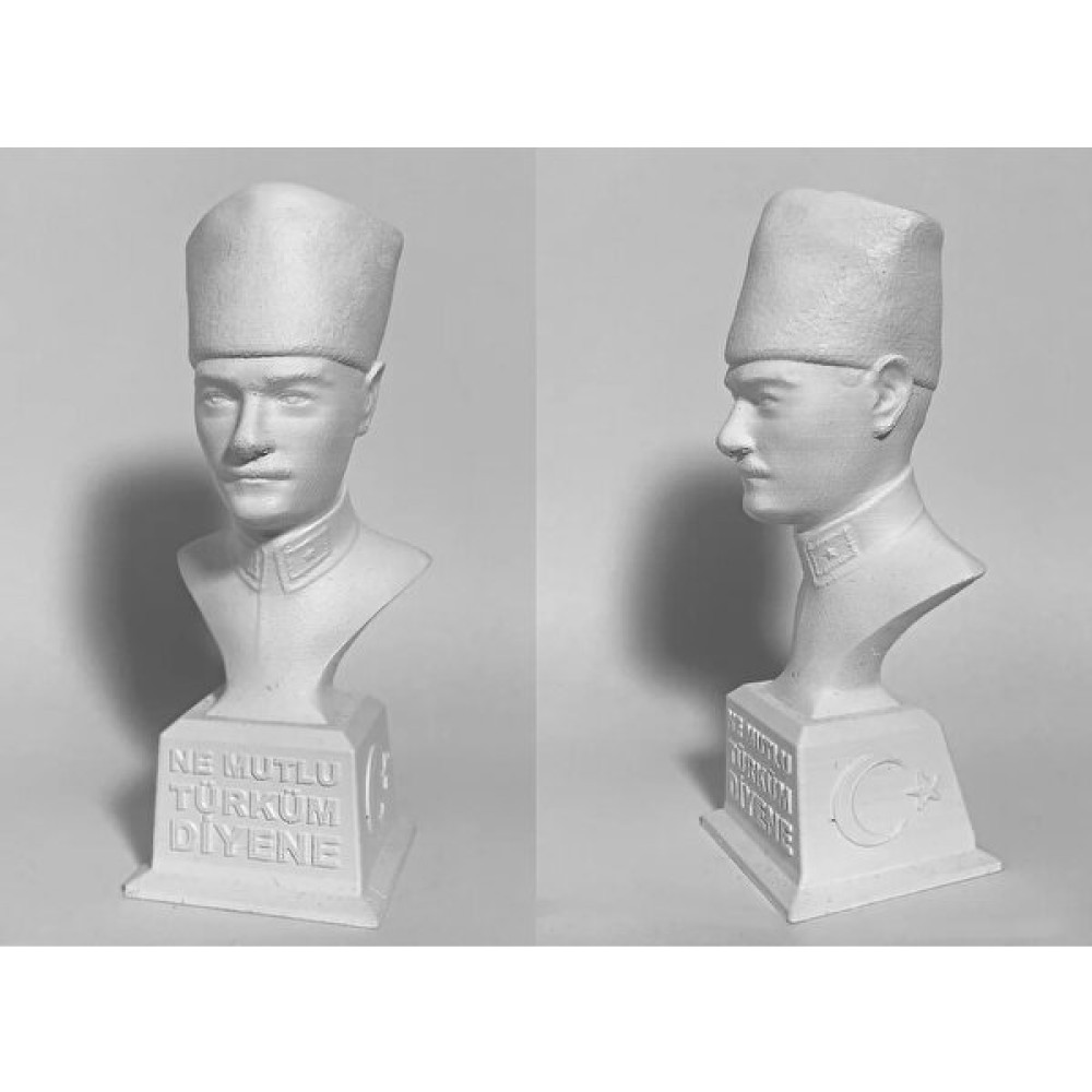 “ne Mutlu Türk’üm Diyene” Yazılı Atatürk Büstü - Beyaz Biblo Fiyatı