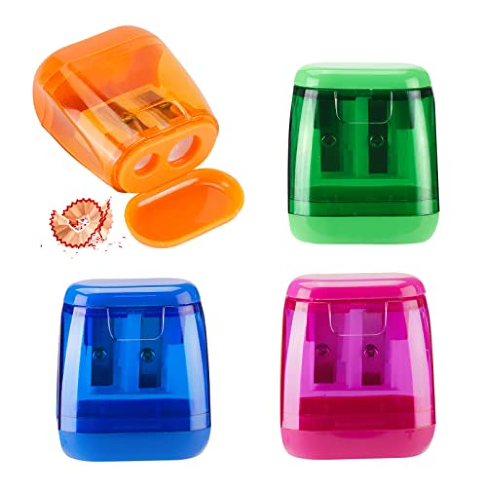 NeaLia Colored Pencil Sharpeners Manual, Hand Held Small Compact Pencil Sharpener for Kids with Lid Dual Hole, (8-11mm) No.2/Makeup Pencils Classroom Adults Artist Students School Home Office -4PCS Pencil Sharpener Fiyatı