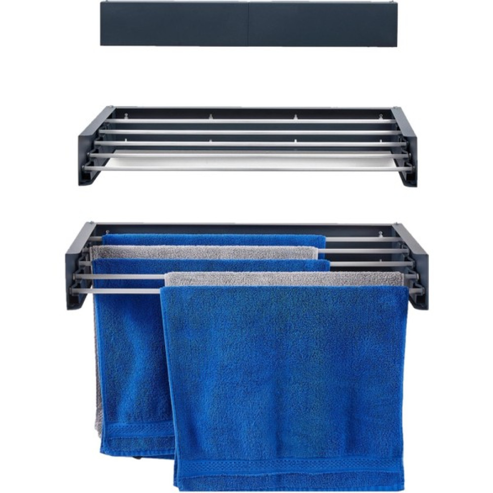 Nebu Nebu! Iç ve Dış Mekan Katlanabilir Duvara Monte Çamaşır Kurutma Askısı (70CM)-ANTRASİT - Antrasit - 70x14x3 cm Oto Boyaları Fiyatı