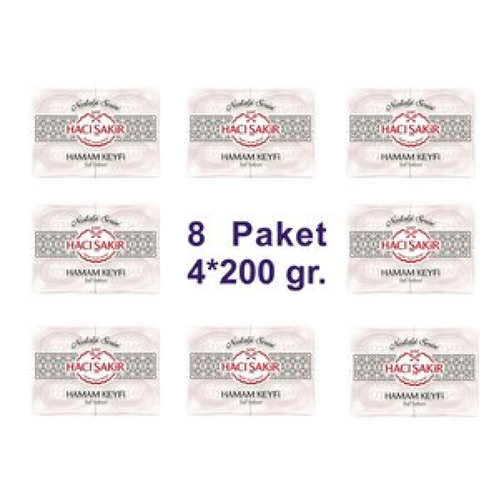 Necco 8 Paket Hacı Şakir Hamam Keyfi Saf Sabun 200 Gr X 4'lü Sabunlar Fiyatı