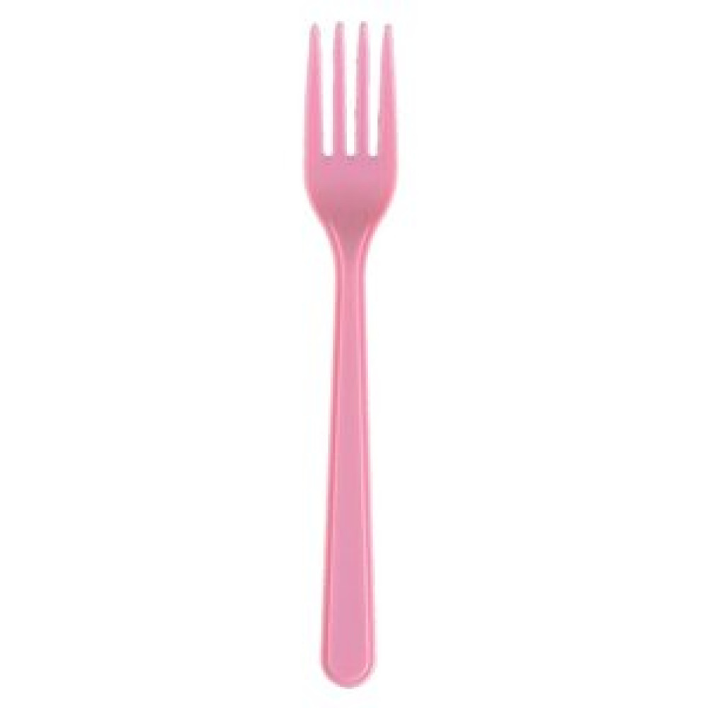 Necco Pembe Lüx Plastik Çatal 100 Adet Çatal / Kaşık / Bıçak Takımları Fiyatı