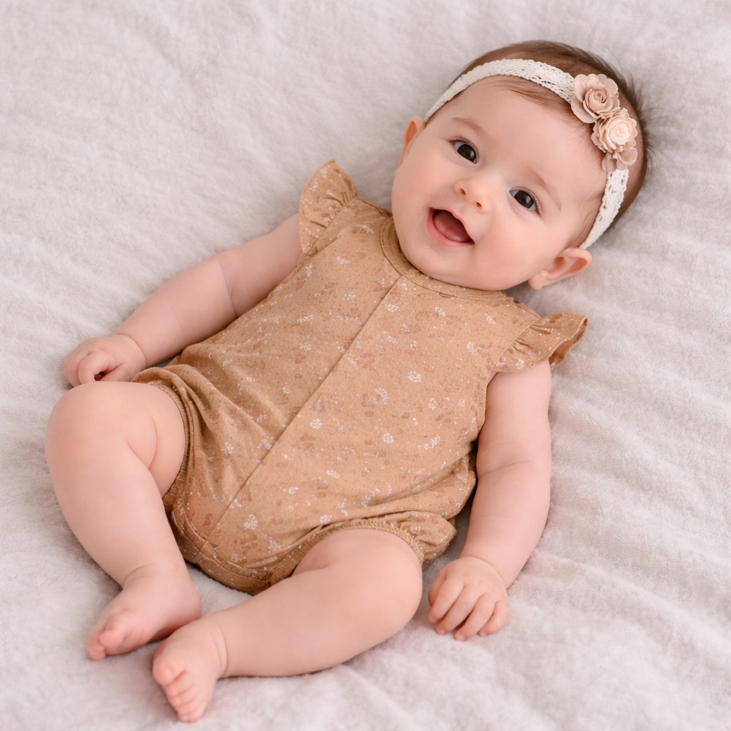 Neciks Necix's Kız Bebek Yazlık Tulum 0- 6 Ay Coton Penye Kumaş 5470 5457 5491 Giyim & İç Giyim Fiyatı