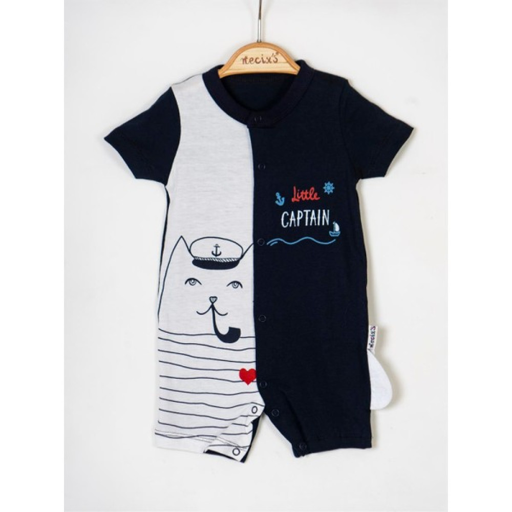 Necix's Bebek Little Captain Temalı Kısa Tulum Bebek Tulumu Fiyatı