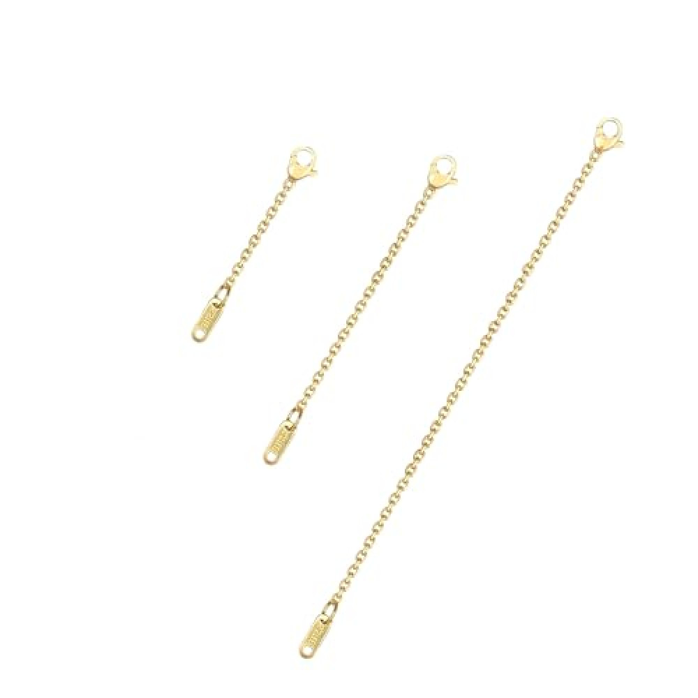 Necklace Extenders, 18k Gold Plated Chain Extenders for Necklaces, Gold Necklaces Bracelet Anklet Extender for Women Jewelry Making, 3 Piece Set, 2", 4", 6"