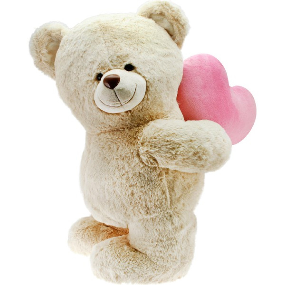 Neco Plush Arkada Kalp Tutan Ayakta Peluş Ayı 55CM Krem - Renkli Peluş Oyuncaklar Fiyatı