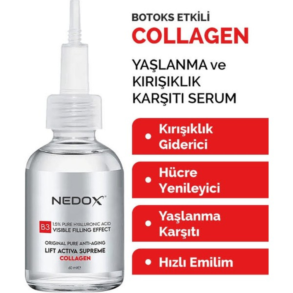 Nedox Dolgunlaştırıcı Botoks B3 Serum 60 ml Ince Çizgi Sarkmalar Oto Boyaları Fiyatı