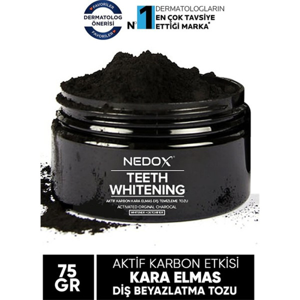 Nedox Kara Elmas Aktif Karbon Diş Beyazlatma Tozu 75 gr - 1 Diş Beyazlatıcılar Fiyatı
