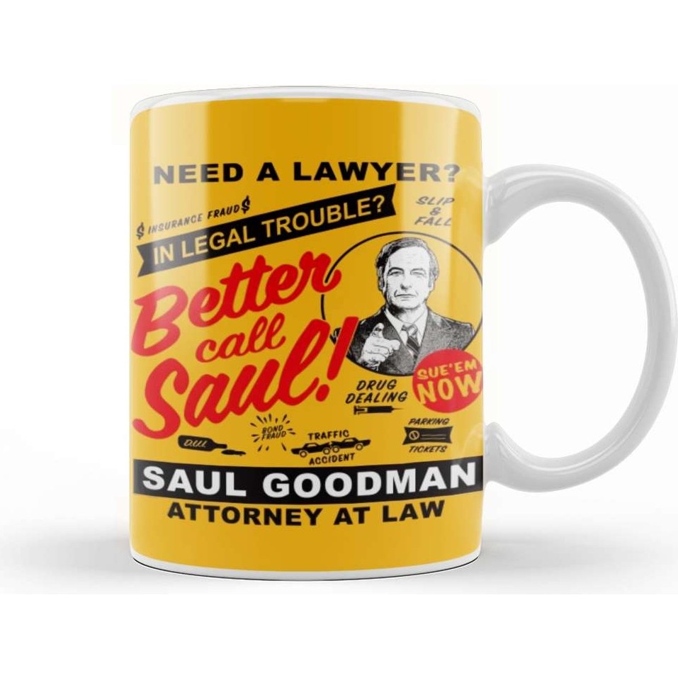 Need A Lawyer Then Call Saul Better Call Saul Tv Show Kupa Bardak Porselen - 1 Adet - Beyaz - 330 ml Fincan / Bardak / Kahve Takımı Fiyatı