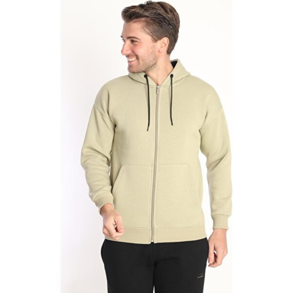 Need Life Erkek Kapuccino Günlük Kapüşonlu Fermuarlı Slim Fit Tek Üst Erkek Sweatshirt Fiyatı