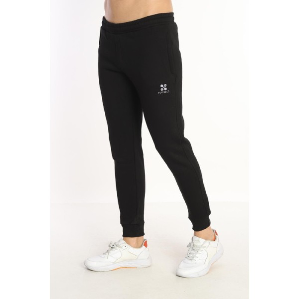 Need Life Erkek Siyah Kışlık Pamuklu Lastikli Paça Slim Fit Eşofman Altı-ND 0606 Erkek Eşofman Fiyatı