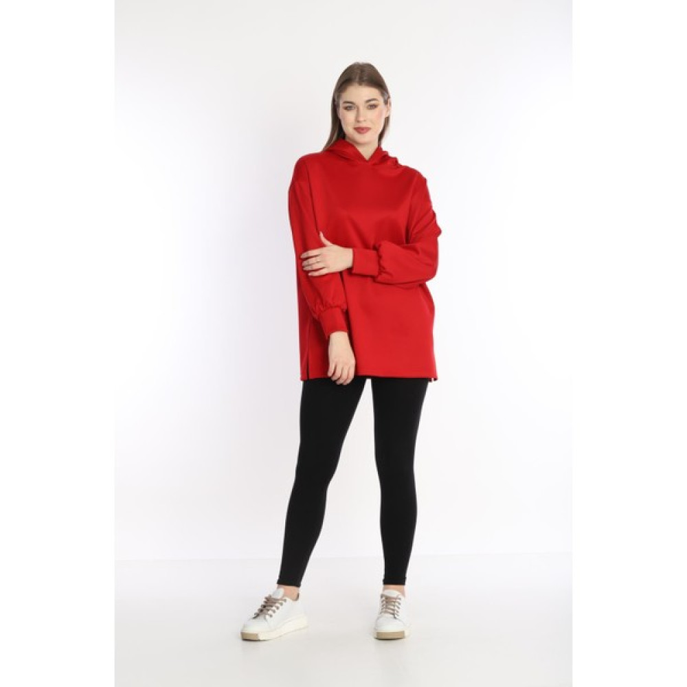 Need Life Kadın Saks Scuba Kumaş Kapüşonlu Rahat Kalıp Sweat Tunik - Nd 2355 Kadın Eşofman Fiyatı