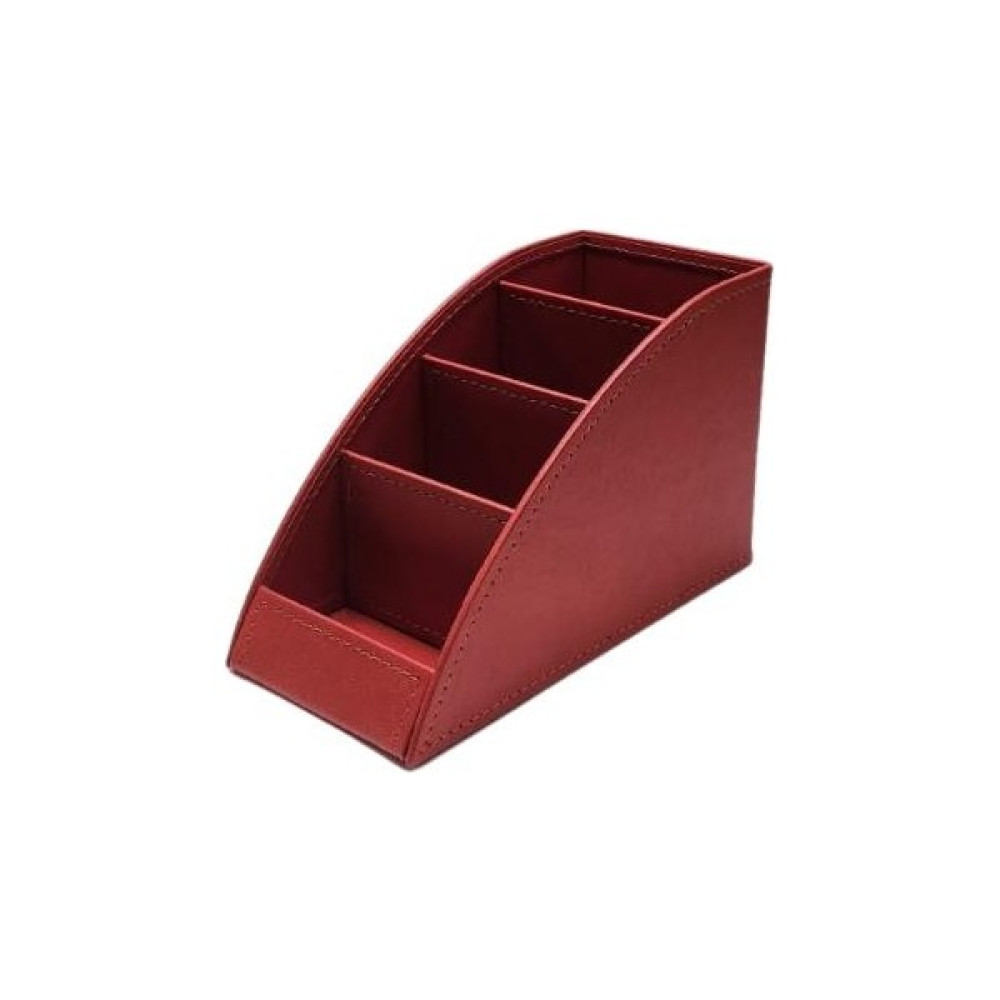 Need Masaüstü Düzenleyici Organizer 4 Bölmeli Kumandalık Kırmızı Deri - ND-1115 - Standart Ofis Seti Fiyatı