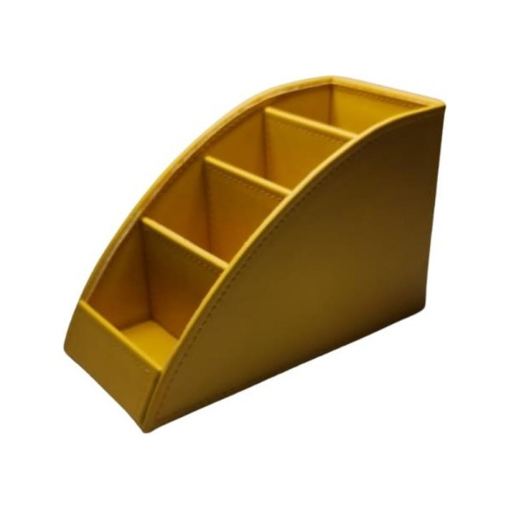 Need Masaüstü Düzenleyici Organizer 4 Bölmeli Kumandalık Suni Deri Pastel Sarı ND 1153 - Lacivert - Standart Ofis Seti Fiyatı
