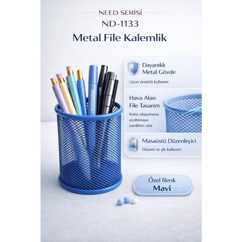 Need Metal File Kalemlik Mavi ND-1133 - Standart Kalem & Yazı Gereçleri Fiyatı