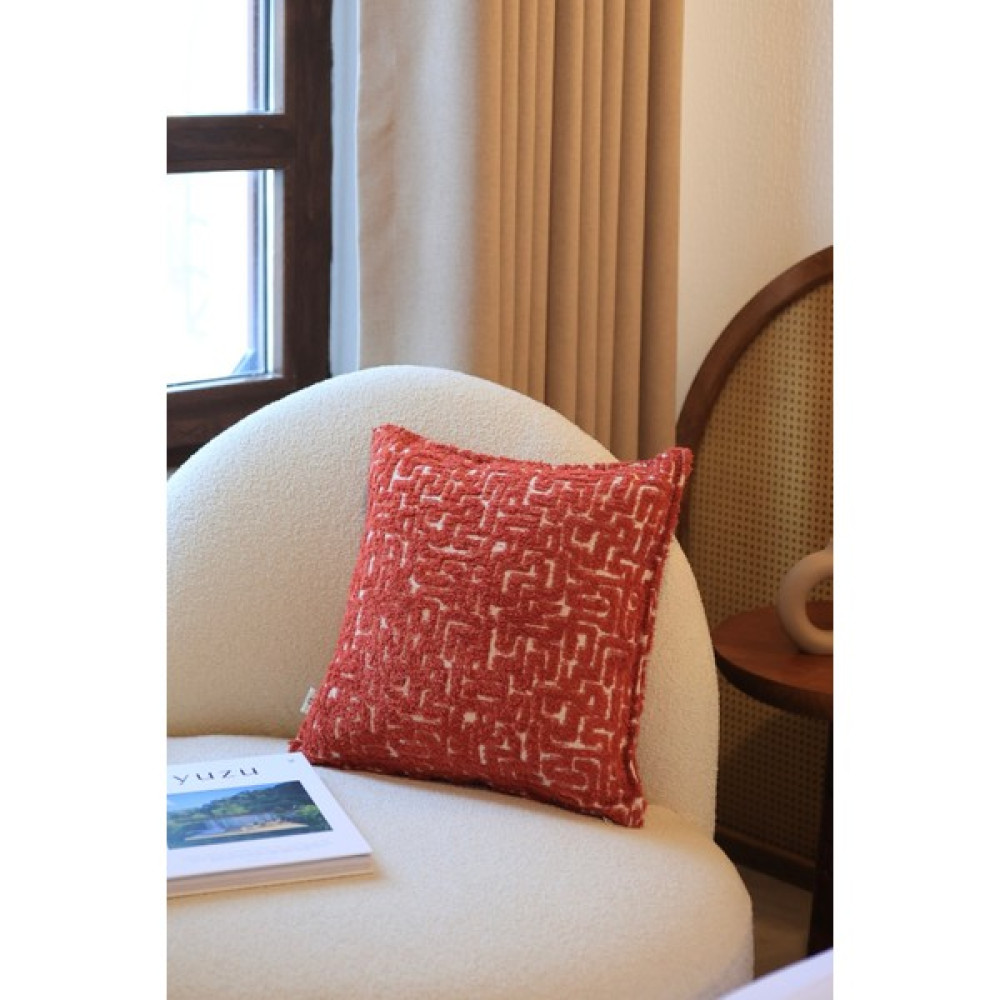 Needle Labirent Kiremit Kırlent Kılıfı - 45 x 45 cm Kırlent / Mobilya Yastığı Fiyatı