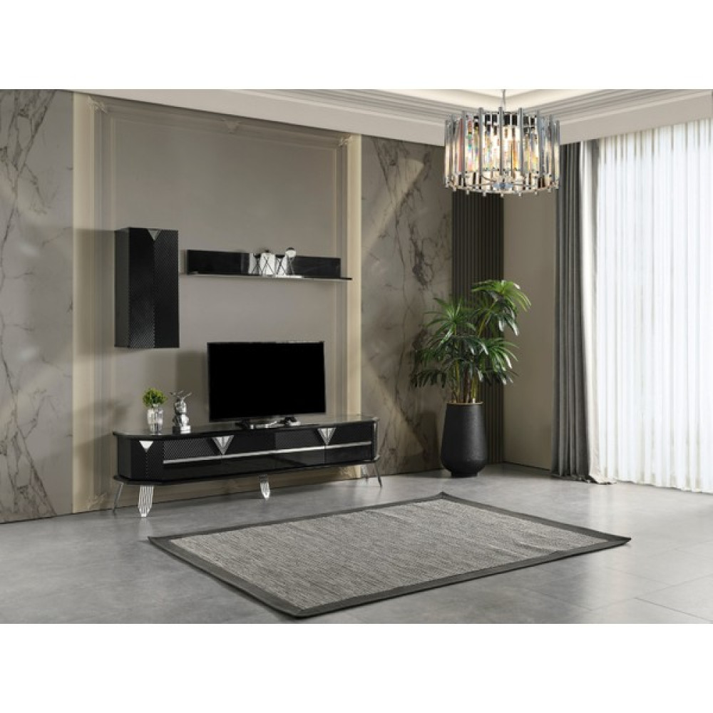 Neef Living Berlin Ünite - Siyah - Gümüş Tv Ünitesi / Sehpası Fiyatı