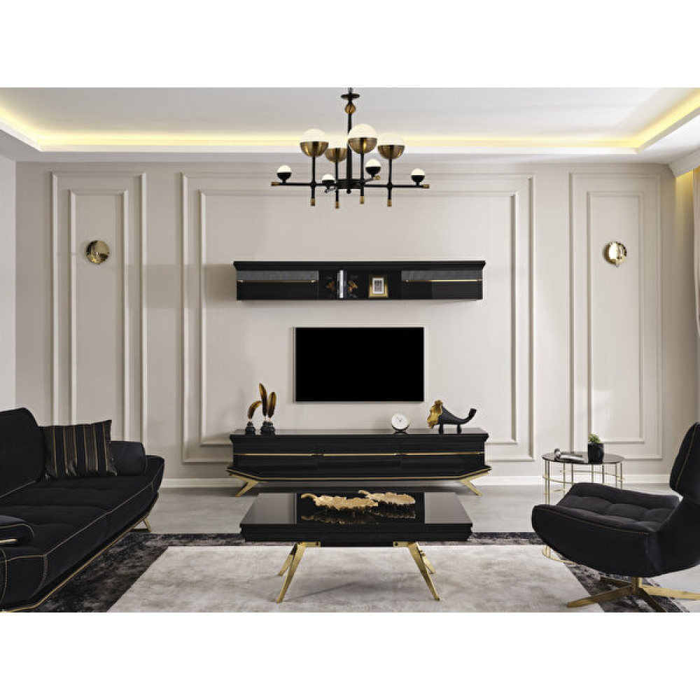 Neef Living Massarati Gold Ünite - Siyah Tv Ünitesi / Sehpası Fiyatı