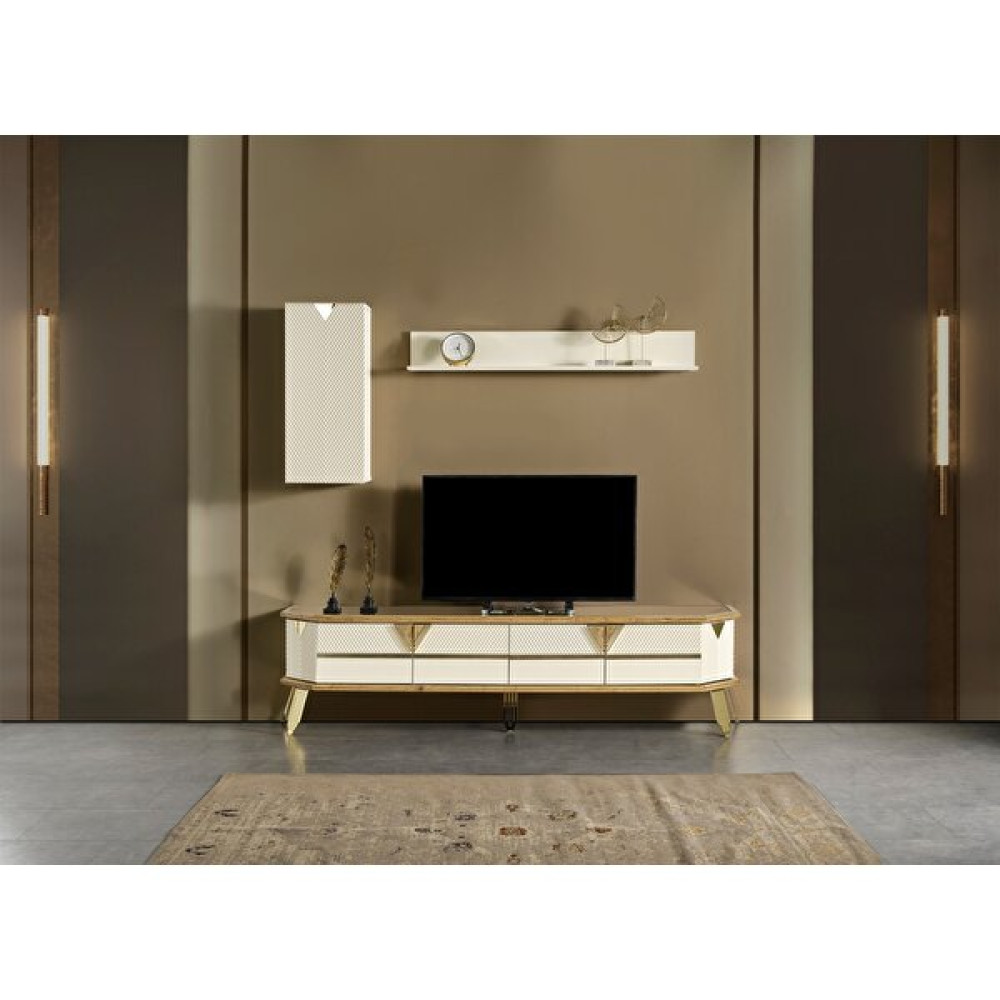 Neef Living Milano Ünite - Beyaz - Gold Tv Ünitesi / Sehpası Fiyatı