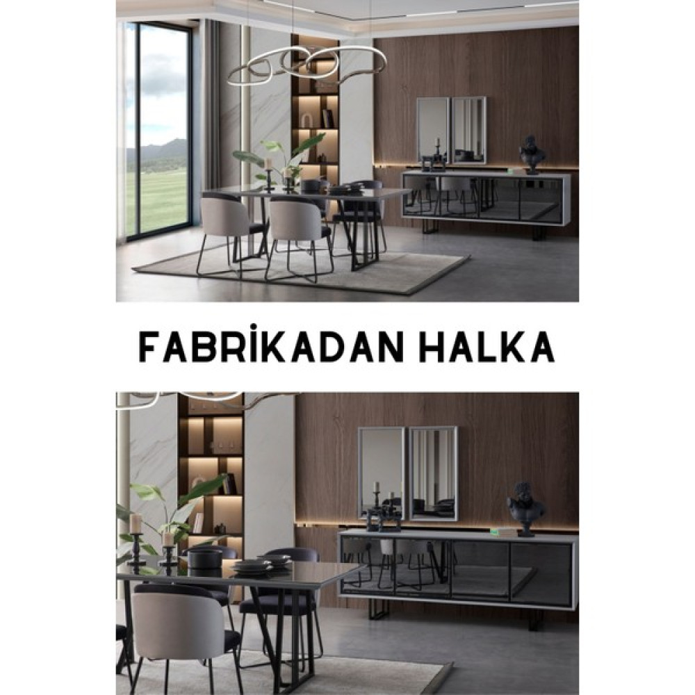 Neef Living Oslo Yemek Odası Takımı - Gri - 6 Masa - Sandalye Seti / Takımı Fiyatı
