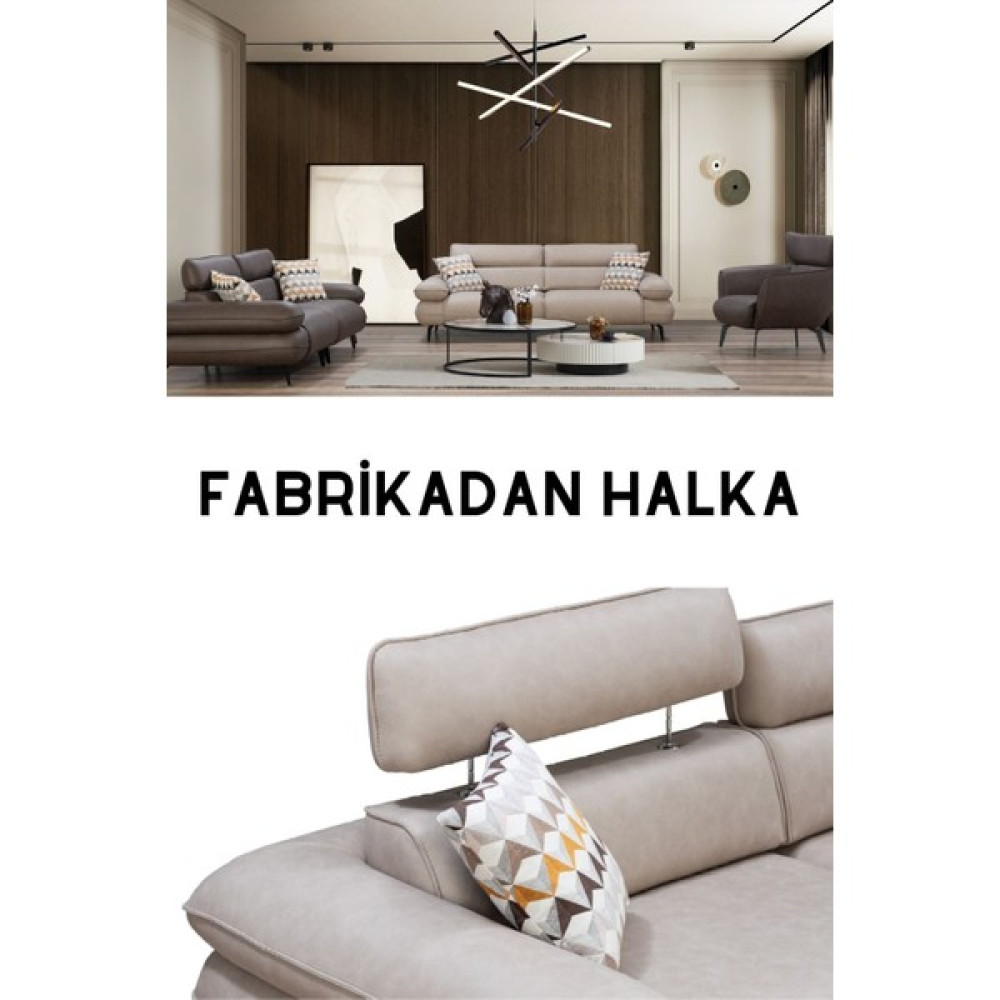 Neef Living Sılva Koltuk Takımı - Kahverengi - Bej Koltuk Takımı / Seti Fiyatı
