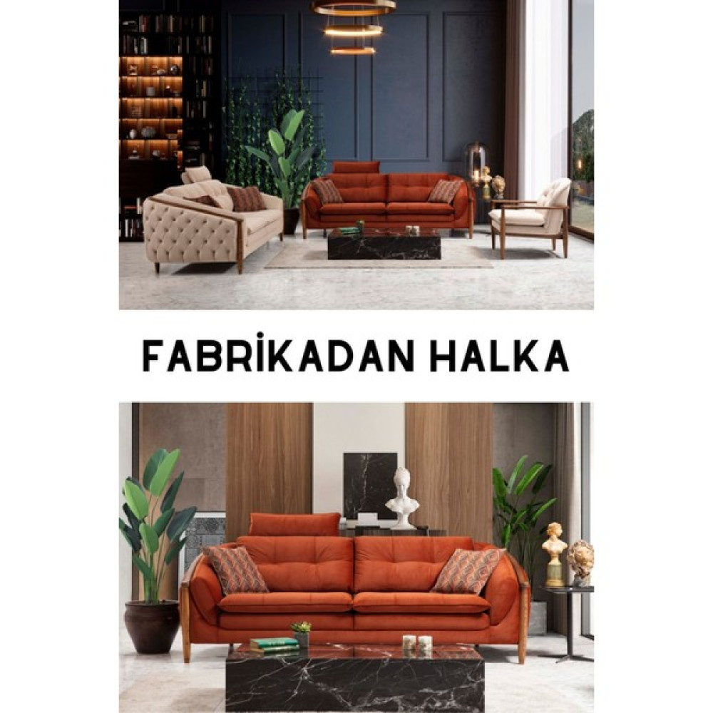 Neef Living Vanni Koltuk Takımı - Krem - Kiremit Koltuk Takımı / Seti Fiyatı