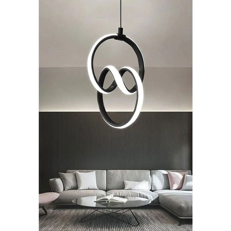 Neeko Emily Modern Sarkıt Power LED Avize Beyaz Işık- Siyah Kasa Avize Fiyatı