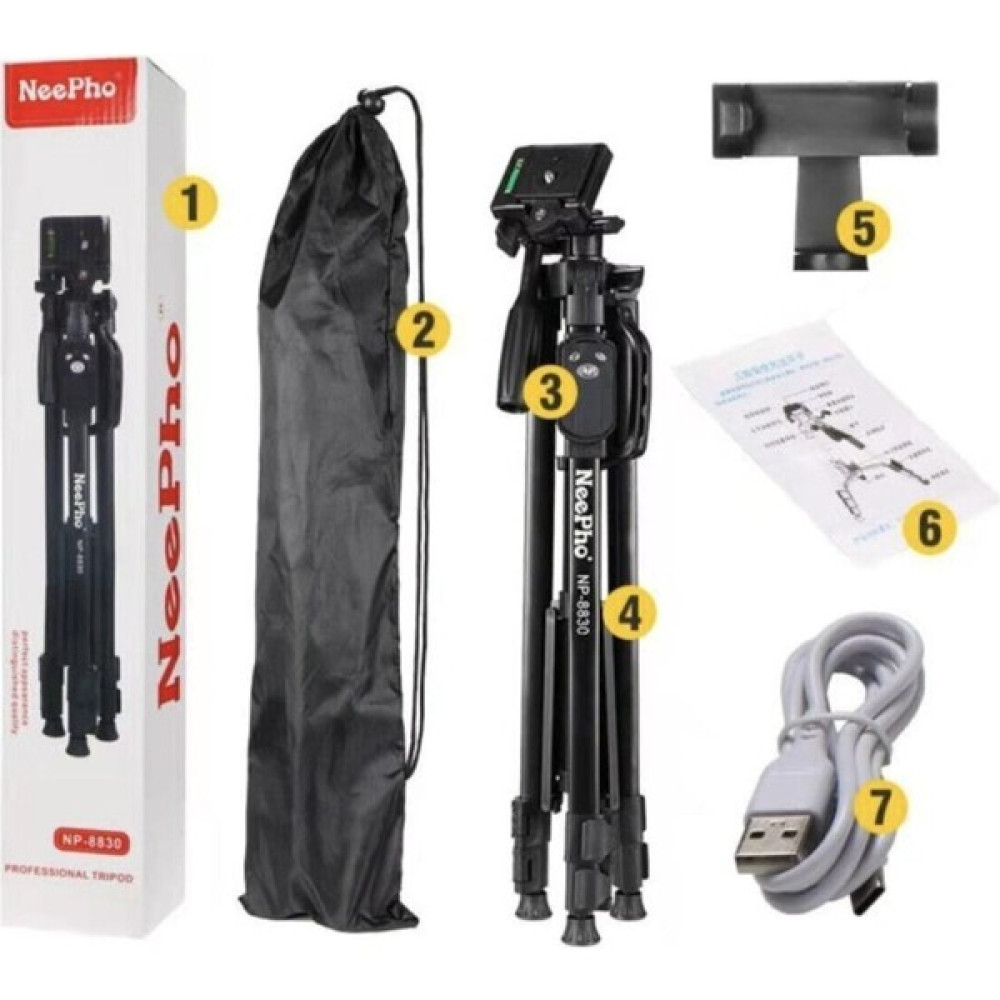 Neepho Profesyonel Tripod Bluetooth Kumanda, Telefon Tutucu ve Çantalı Tripod 155 cm Tripodlar Fiyatı